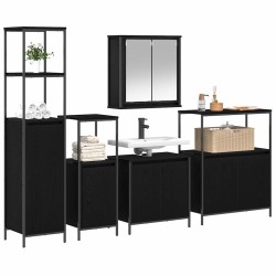 Ensemble de mobilier de salle de bain 5 pcs Chêne noir 624473624473