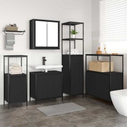 Ensemble de mobilier de salle de bain 5 pcs Chêne noir 624473624473