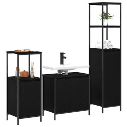 Ensemble de mobilier de salle de bain 3 pcs Chêne noir 624476624476