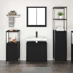 Ensemble de mobilier de salle de bain 3 pcs Chêne noir 624476624476
