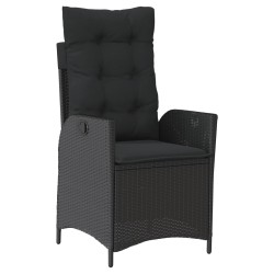 Ensemble à manger de jardin 4 pcs avec coussins noir 624478624478