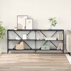 Table console Chêne noir 180 x 30 x 75 cm Bois d'ingénierie 624483624483