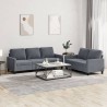 Ensemble de canapés 2 pcs avec coussins Gris foncé Velours 624488624488