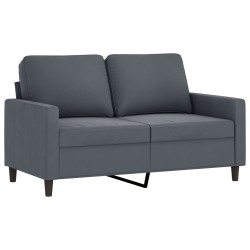 Ensemble de canapés 2 pcs avec coussins Gris foncé Velours 624488624488