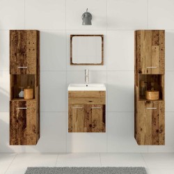 Ensemble de mobilier de salle de bain 4 pcs Bois ancien 624489624489