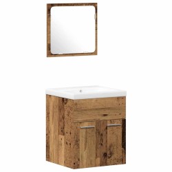 Ensemble de mobilier de salle de bain 4 pcs Bois ancien 624489624489