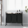 Panier à linge à 3 compartiments avec roulettes chêne brun 624490624490