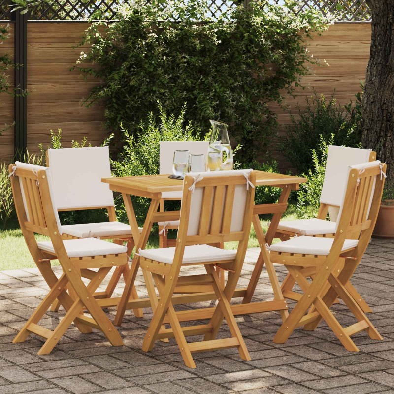 Chaises de bistrot d'extérieur avec coussin 6 pcs Crème blanc 624492624492