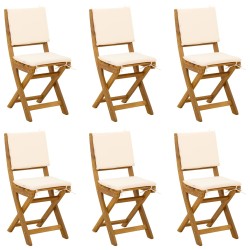 Chaises de bistrot d'extérieur avec coussin 6 pcs Crème blanc 624492624492