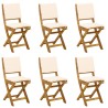 Chaises de bistrot d'extérieur avec coussin 6 pcs Crème blanc 624492624492