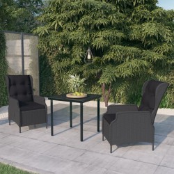 Ensemble à manger de jardin 3 pcs Gris foncé 624493624493