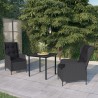 Ensemble à manger de jardin 3 pcs Gris foncé 624493624493
