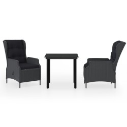 Ensemble à manger de jardin 3 pcs Gris foncé 624493624493