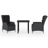 Ensemble à manger de jardin 3 pcs Gris foncé 624493624493