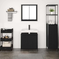 Ensemble de meubles de salle de bain 2 pcs en chêne noir et bois d'ingénierie 624495624495