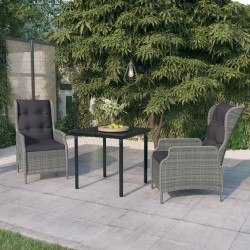 Ensemble à manger de jardin 3 pcs Gris clair 624496624496