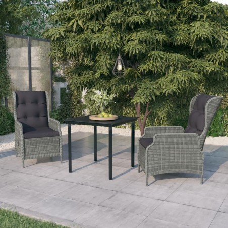Ensemble à manger de jardin 3 pcs Gris clair 624496624496