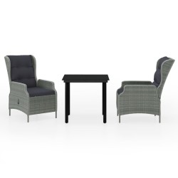 Ensemble à manger de jardin 3 pcs Gris clair 624496624496