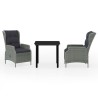 Ensemble à manger de jardin 3 pcs Gris clair 624496624496