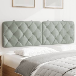 Coussin de tête de lit gris clair 160 cm velours 624499624499