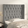 Tête de lit avec oreilles Gris clair 103x16x118/128 cm Velours 624501624501