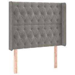 Tête de lit avec oreilles Gris clair 103x16x118/128 cm Velours 624501624501