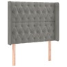 Tête de lit avec oreilles Gris clair 103x16x118/128 cm Velours 624501624501