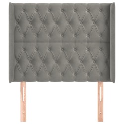 Tête de lit avec oreilles Gris clair 103x16x118/128 cm Velours 624501624501