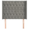 Tête de lit avec oreilles Gris clair 103x16x118/128 cm Velours 624501624501