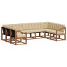 Ensemble de canapés d'extérieur 9 pcs Naturel et Beige 624502624502