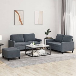 Ensemble de canapés 3 pcs avec coussins Gris foncé Velours 624504624504