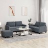 Ensemble de canapés 3 pcs avec coussins Gris foncé Velours 624504624504