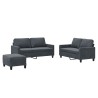 Ensemble de canapés 3 pcs avec coussins Gris foncé Velours 624504624504