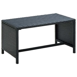 Table basse Noir 70x40x38 cm Résine tressée 624510624510