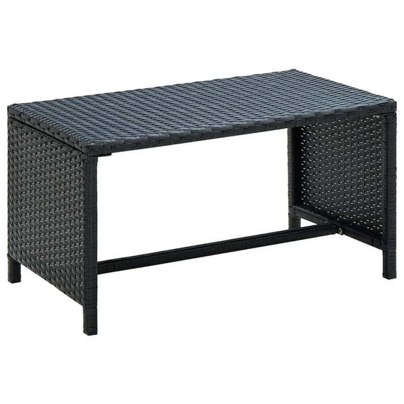 Table basse Noir 70x40x38 cm Résine tressée 624510624510
