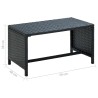 Table basse Noir 70x40x38 cm Résine tressée 624510624510