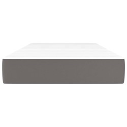 Matelas de lit à ressorts ensachés fermeté moyenne Gris 90x200x20 cm Similicuir 624512624512