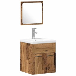 Ensemble de mobilier de salle de bain 4 pcs Bois ancien 624515624515