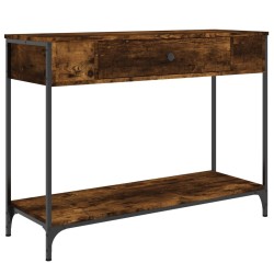Table console chêne fumé 100x34,5x75 cm bois d'ingénierie 624524624524