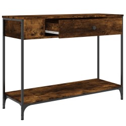 Table console chêne fumé 100x34,5x75 cm bois d'ingénierie 624524624524