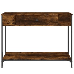 Table console chêne fumé 100x34,5x75 cm bois d'ingénierie 624524624524
