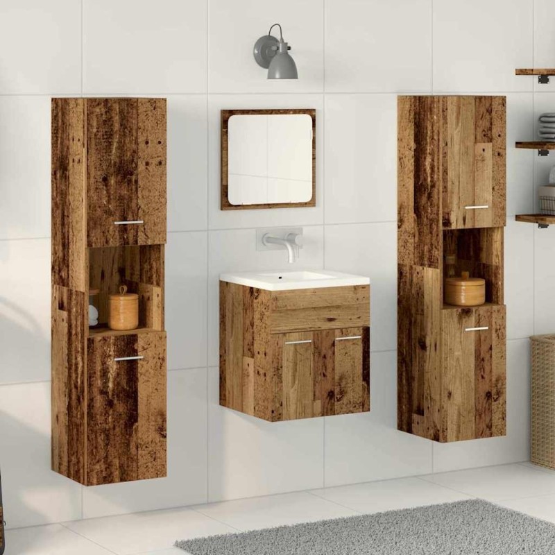 Ensemble de mobilier de salle de bain 4 pcs Bois Ancien 624527624527