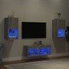 Meuble TV muraux 4 pcs avec lumières LED sonoma gris 624530624530