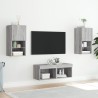 Meuble TV muraux 4 pcs avec lumières LED sonoma gris 624530624530