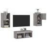 Meuble TV muraux 4 pcs avec lumières LED sonoma gris 624530624530