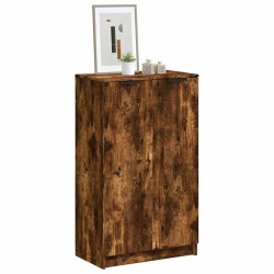 Meuble à chaussures Chêne fumé 59x35x100 cm Bois d'ingénierie 624532624532
