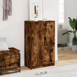Meuble à chaussures Chêne fumé 59x35x100 cm Bois d'ingénierie 624532624532