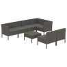 Salon de jardin 8 pcs avec coussins résine tressée gris 624537624537