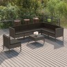 Salon de jardin 8 pcs avec coussins résine tressée gris 624538624538