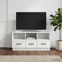 Meuble TV Blanc brillant 102 x 34,5 x 47 cm Bois d'ingénierie 624543624543